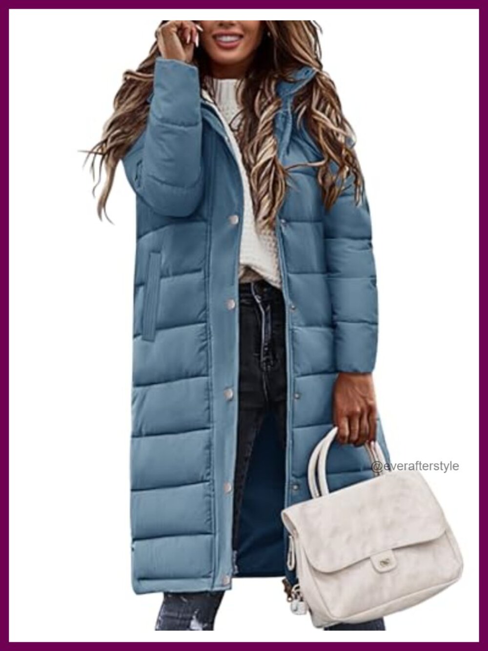 HEEKPEK Women's Long Quilted Puffer Coat Thicken Warm Winter Jacket